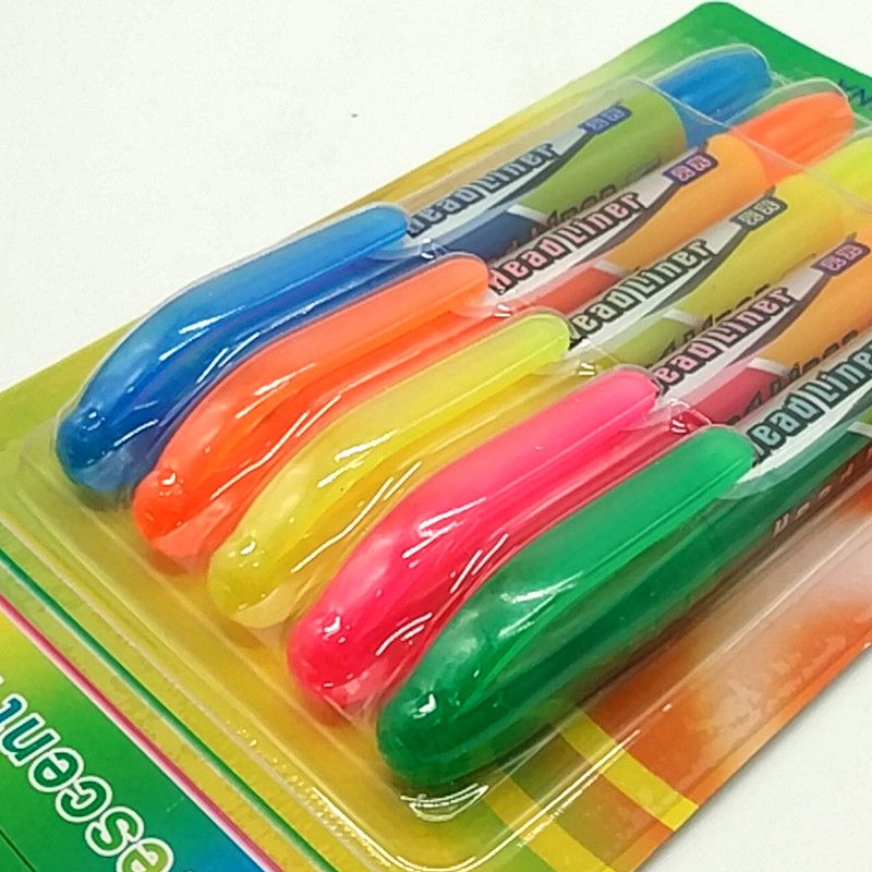 XL-216 suction card 5 pieces Highlighter pens, student watercolor pens, office supplies details Picture