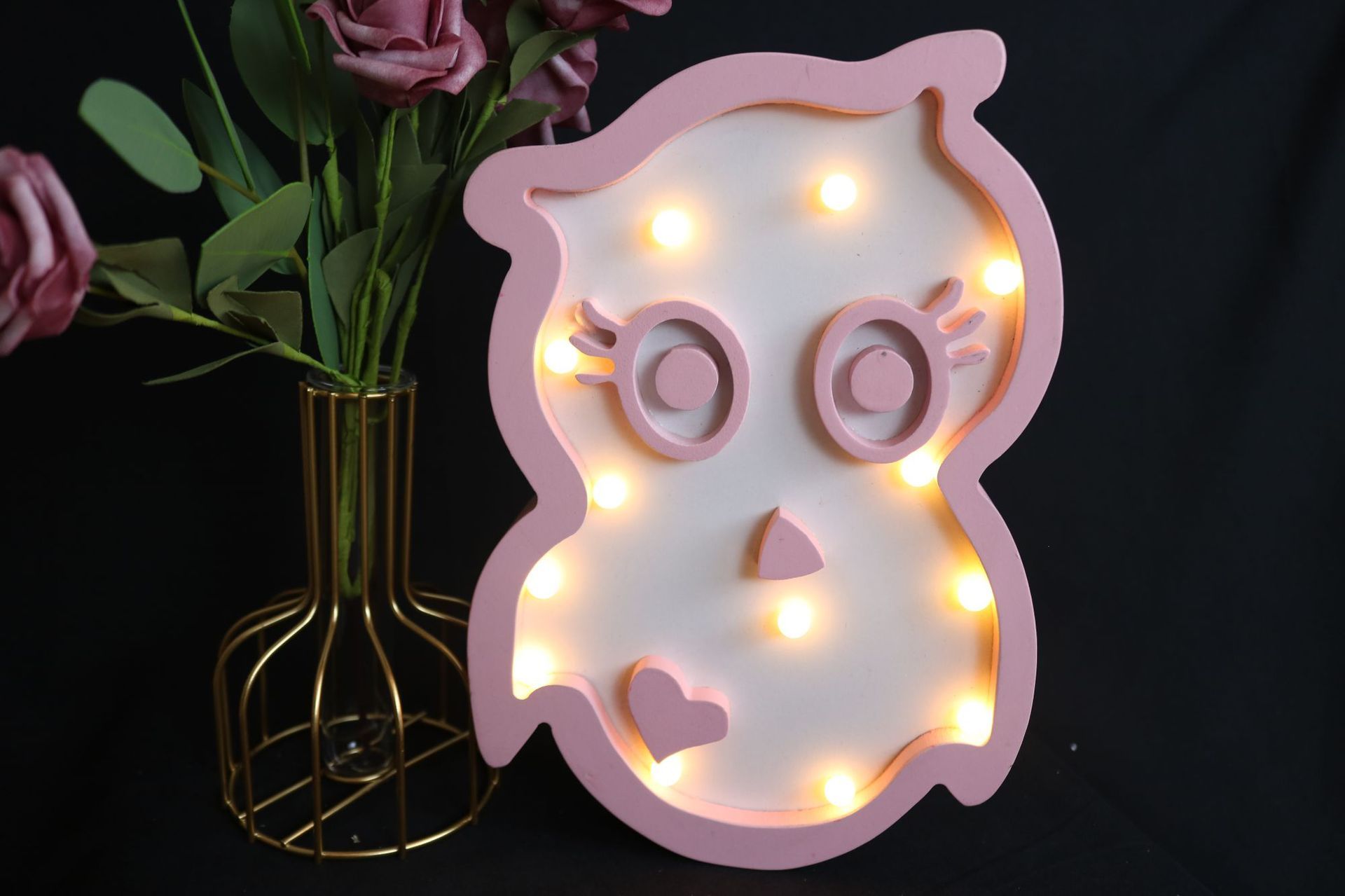 MDF Owl cartoon decorative lamp custom LED beautiful and lovely