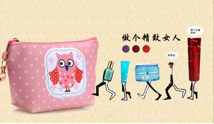 卡通猫头鹰手拿包帆船包化妆品收纳包数码印花跨境爆款详情图3