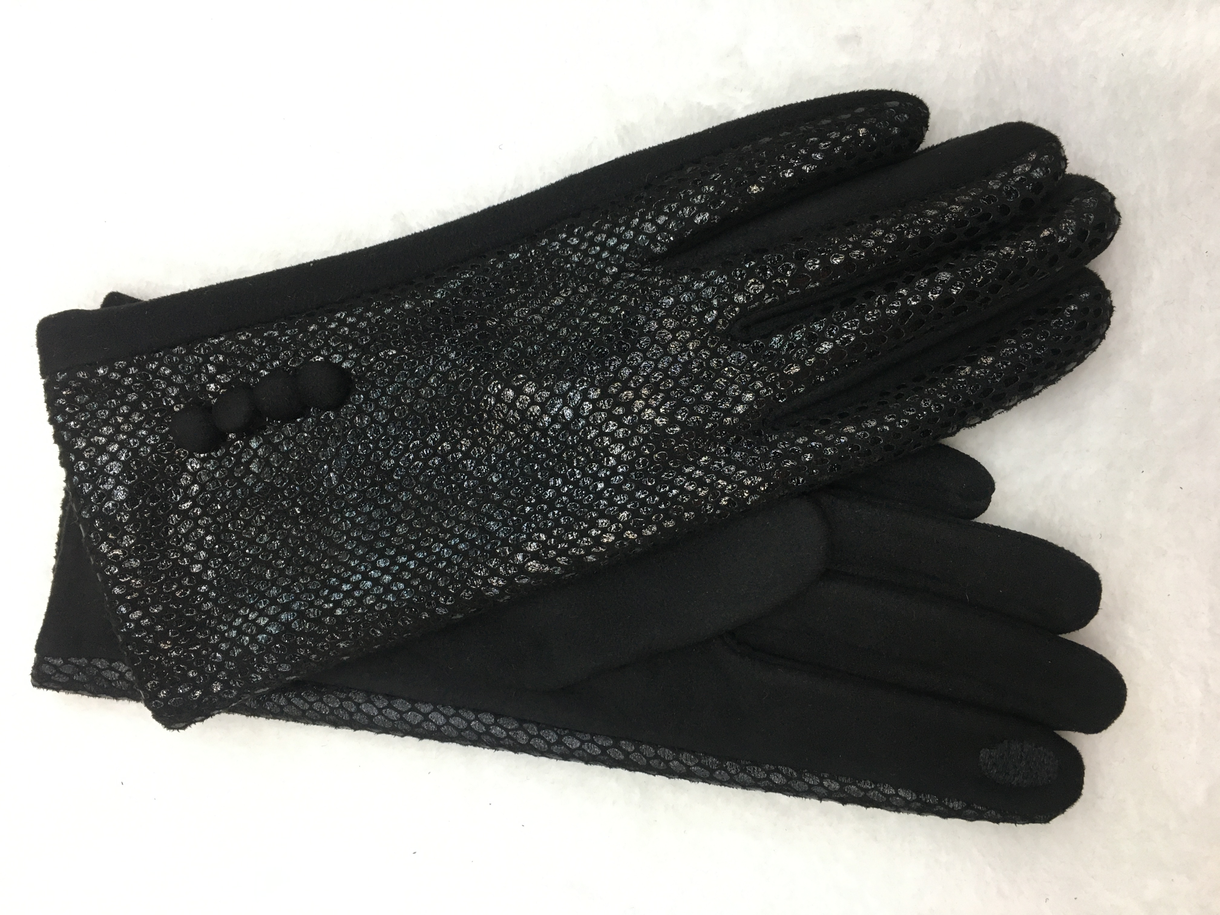 Guantes de piel de serpiente versión AB con palma de gamuza y pantalla táctil detail image 1