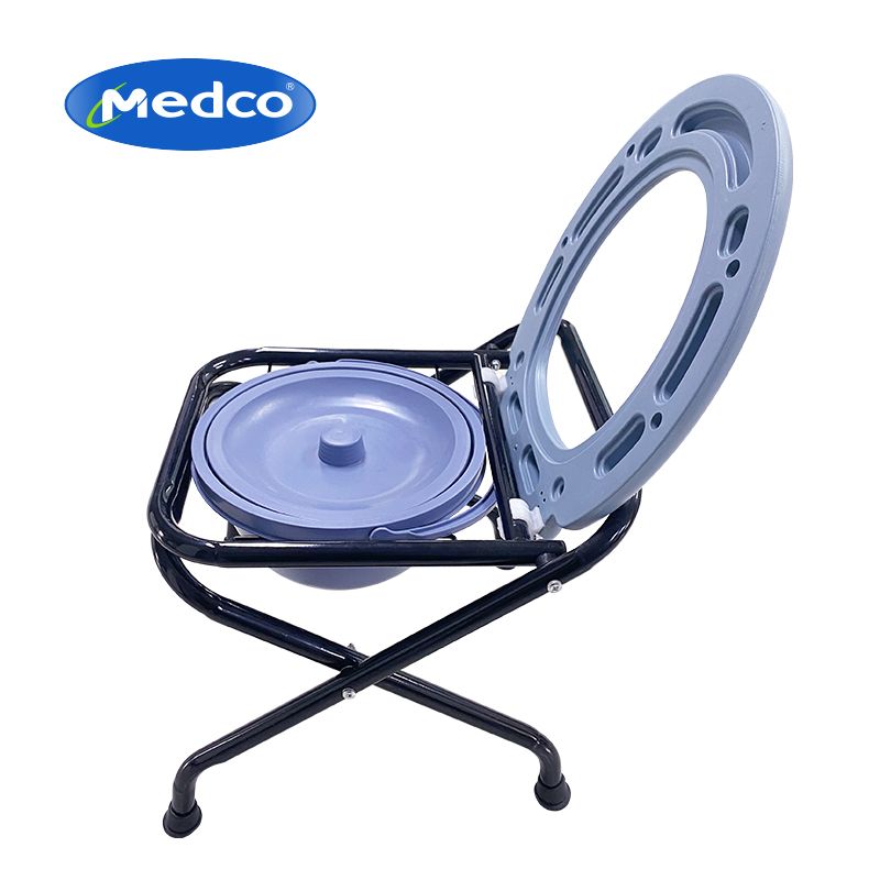 High Quality Folding Toilet Chair With Footstep For Elderly Commode Chair Medocal thumbnail