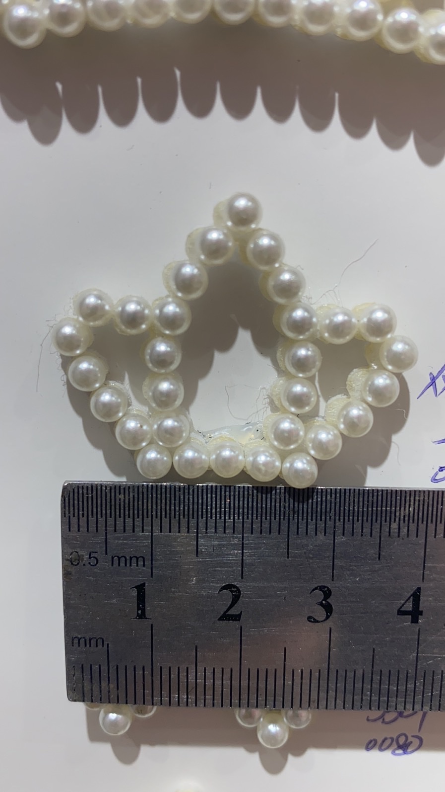 Semi-finished diy hair accessory products with pearl crown ultrasonic embossed patches detail image 1