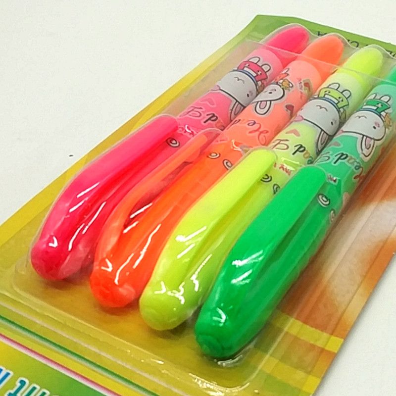 XL-217 card 4 pieces Rabbit Highlighter, Student Watercolor Pen, Marker Pen, Office supplies Specification image