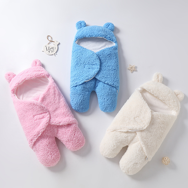 婴儿襁褓睡袋包被新生儿分腿式包腿式裹保暖加绒抱被秋冬款图