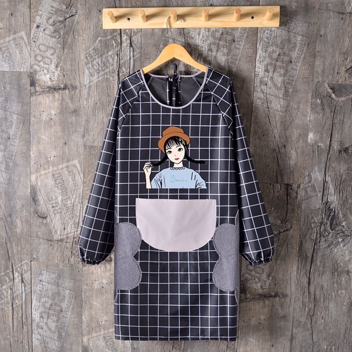 Cute apron sleeve oil proof oil can wipe hands overalls kitchen household apron men's and women's work clothes custom logo thumbnail