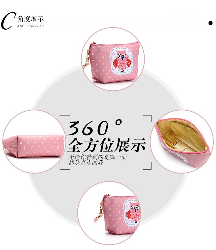 卡通猫头鹰手拿包帆船包化妆品收纳包数码印花跨境爆款详情图9