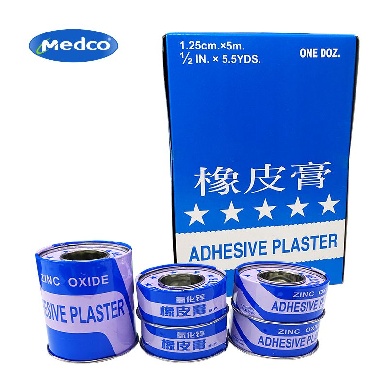 Hot Sale White Color Zinc Oxide Adhesive Plaster Adhesive Tape With Tin Packaging