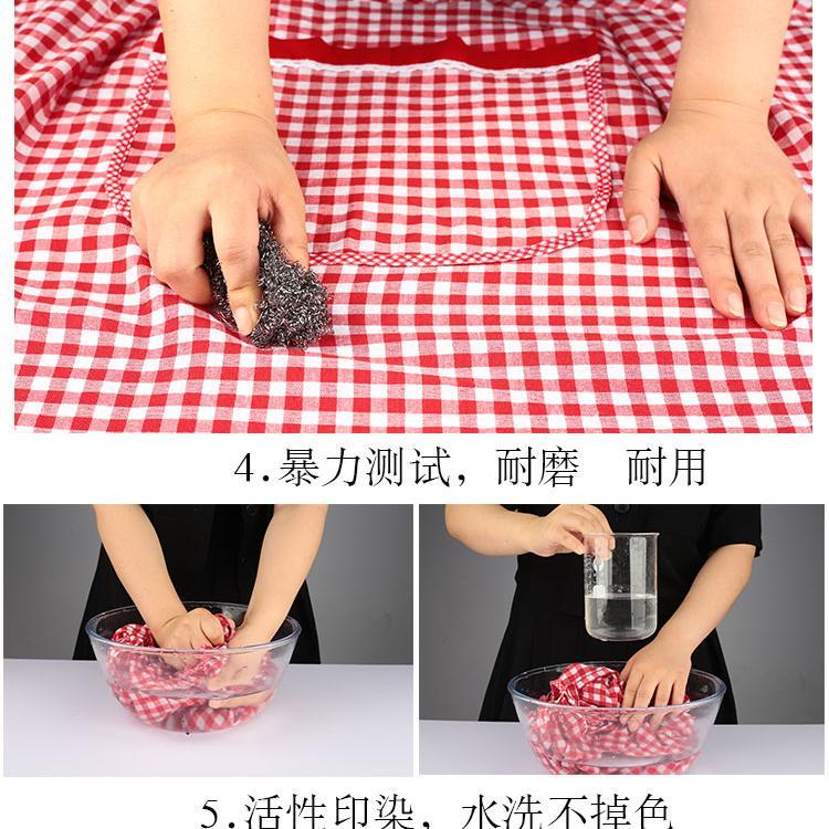 New long-sleeved lapel apron for women's work, fashionable kitchen, home cooking, work clothes, pure cotton with sleeves Specification image