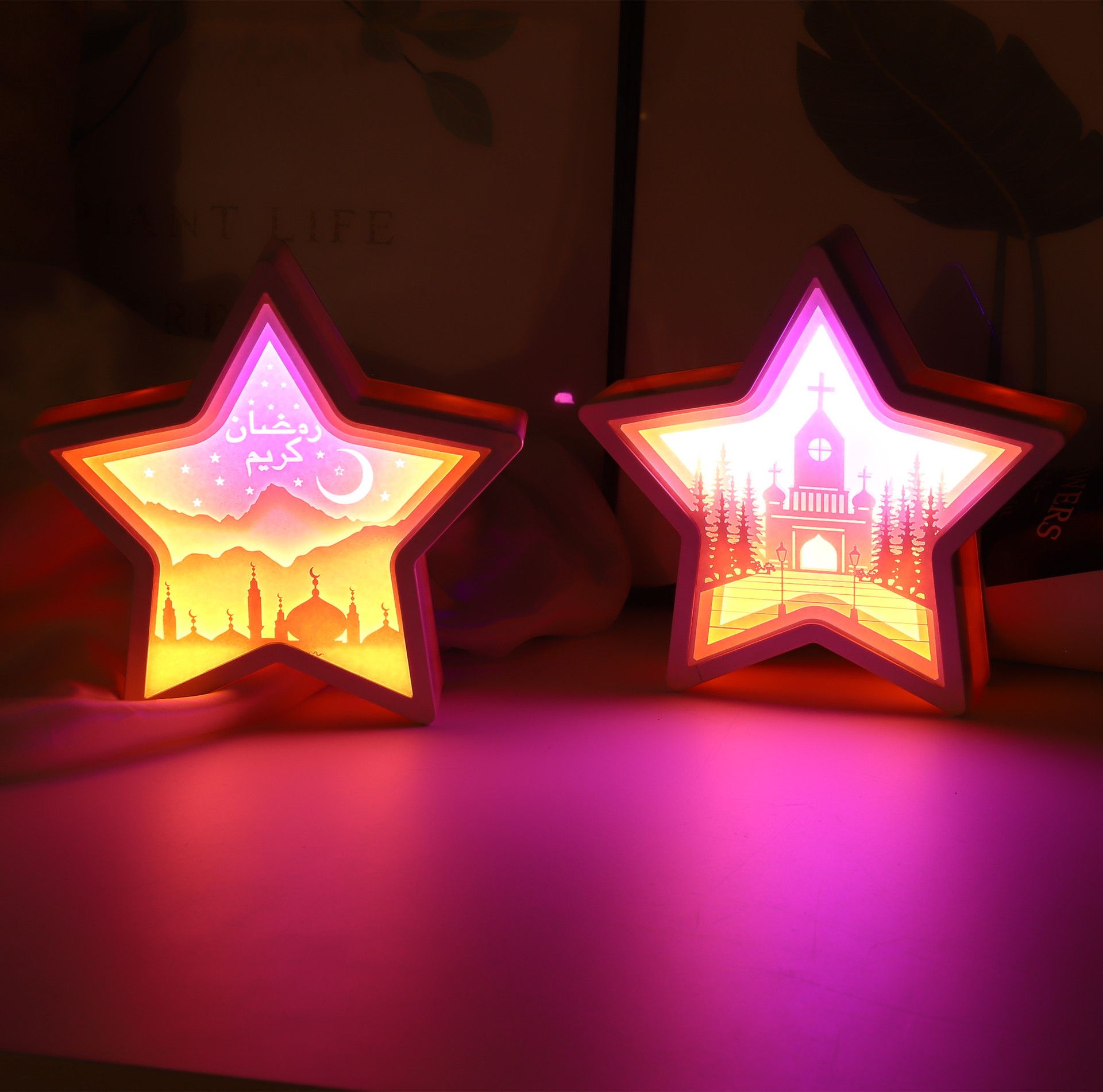 Creative 3D light and shadow paper carving lamp, bed, bedroom, night lamp, paper cutting lamp, home decoration, creative gift customization