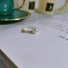 轻奢小众饰品单个珍珠戒指女时尚精致ins潮食指网红指环个性设计