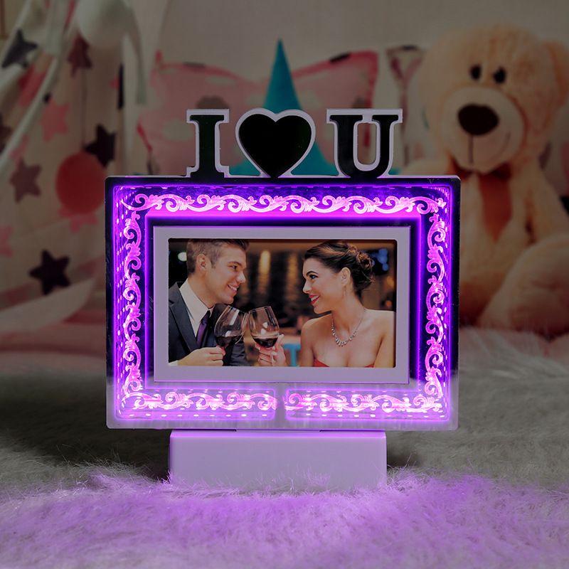 北欧创意LED相框 生日礼物 房间装饰 拍照 摆放 小清新白底实物图