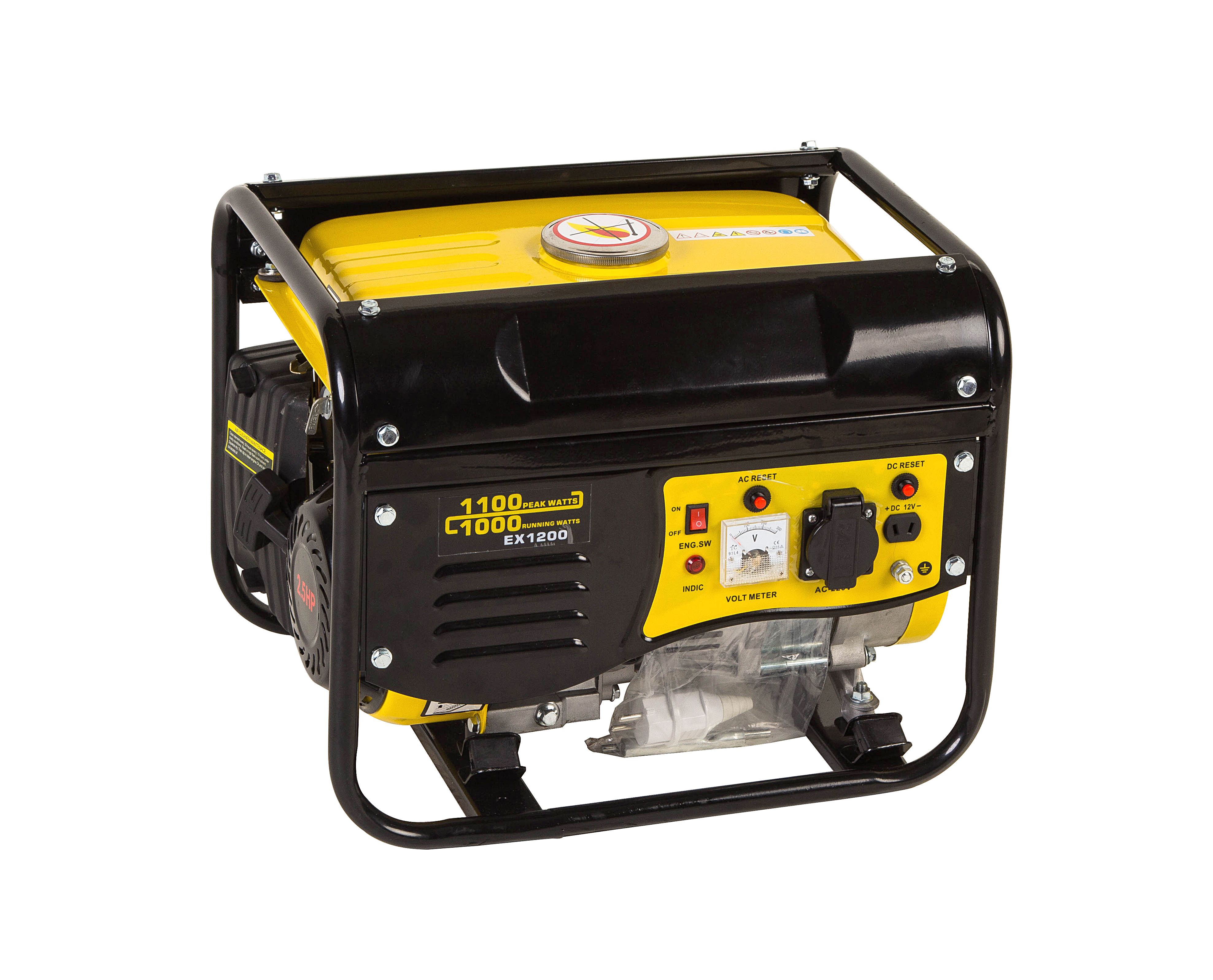 1200W单相汽发电机 家用小型 静音220V户外12V野营地摊摆摊野外