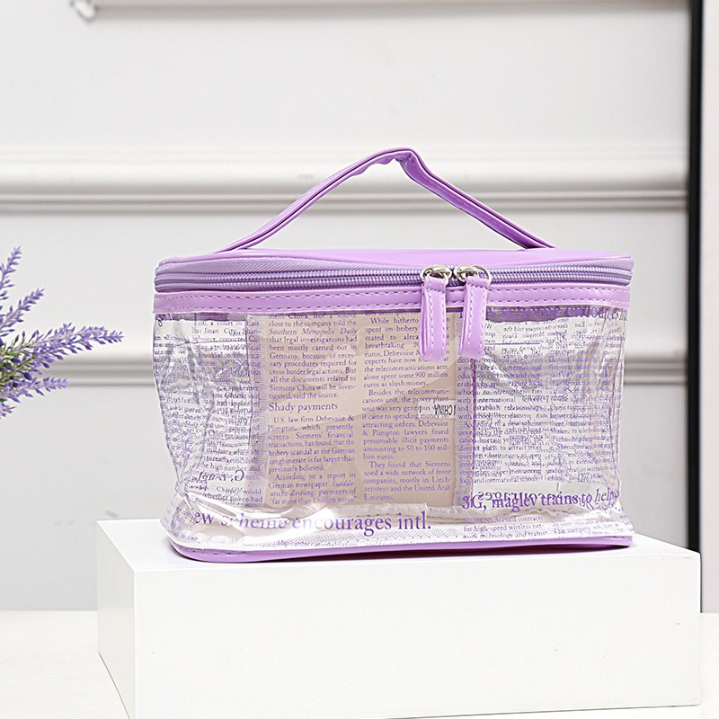 2020新款Ins热销韩版PVC透明化妆包源头厂货创意海报纹防水手提包详情图11