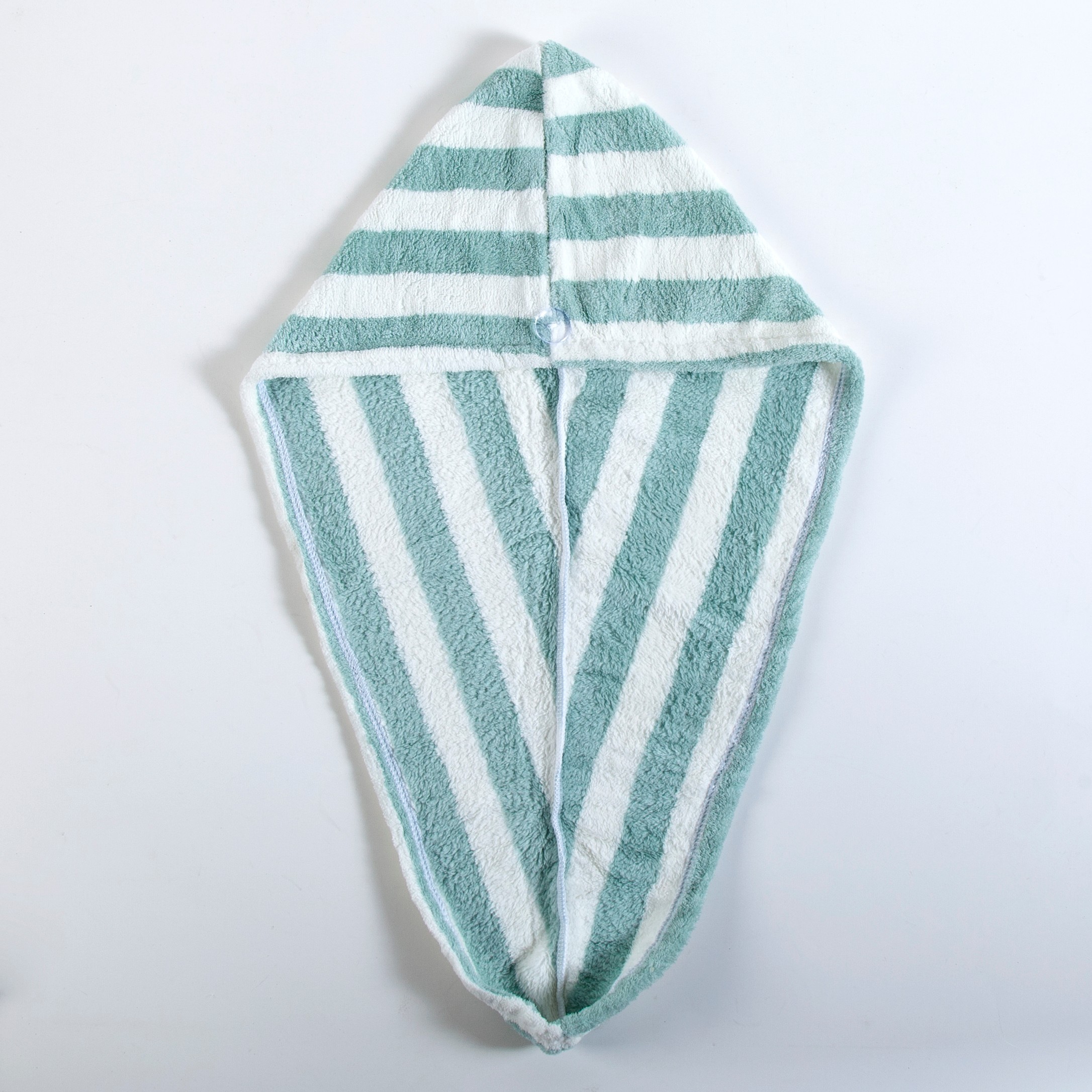 Coral fleece striped dry hair hat detail image 7