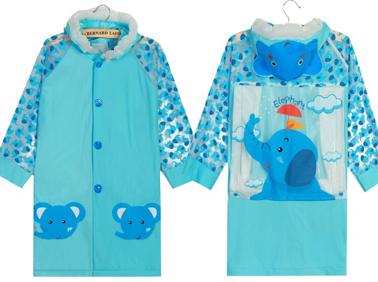天堂鸟儿童充气带背包雨衣