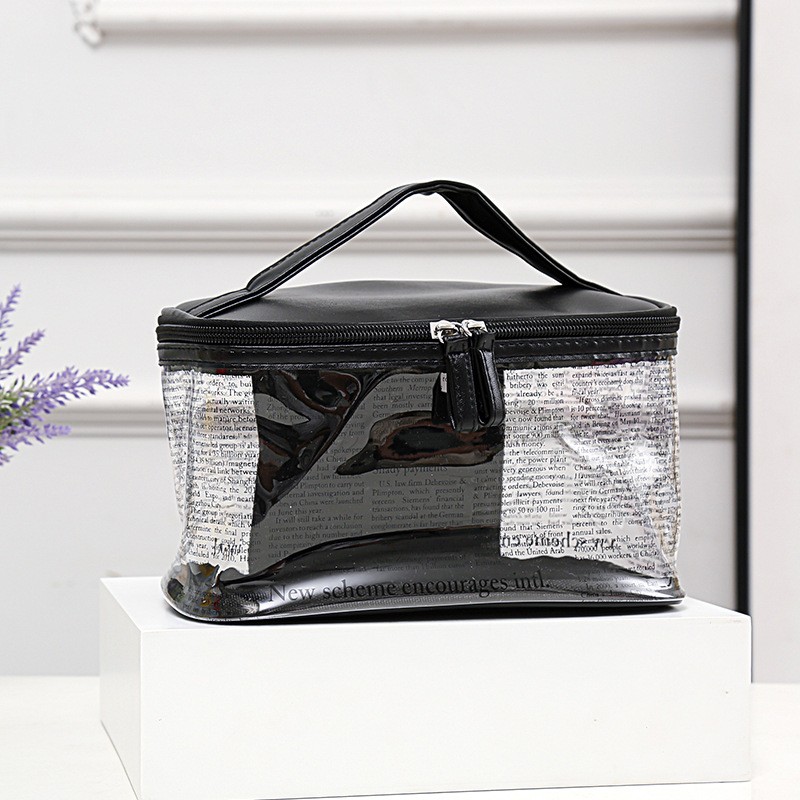 2020新款Ins热销韩版PVC透明化妆包源头厂货创意海报纹防水手提包详情图9