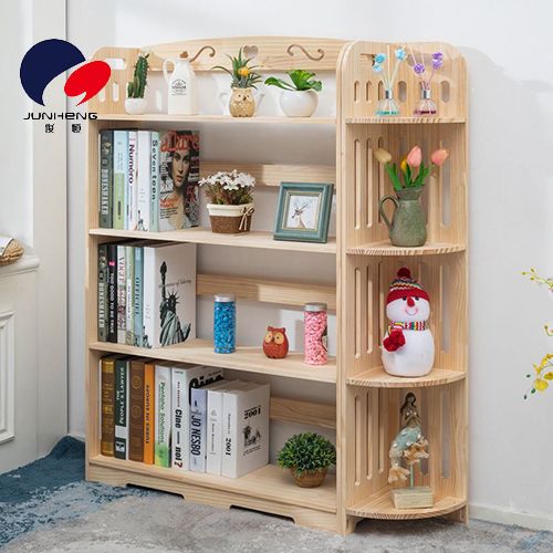 实木转角书架置物架简易储物架简约现代儿童小书架落地转角书架 A785产品图