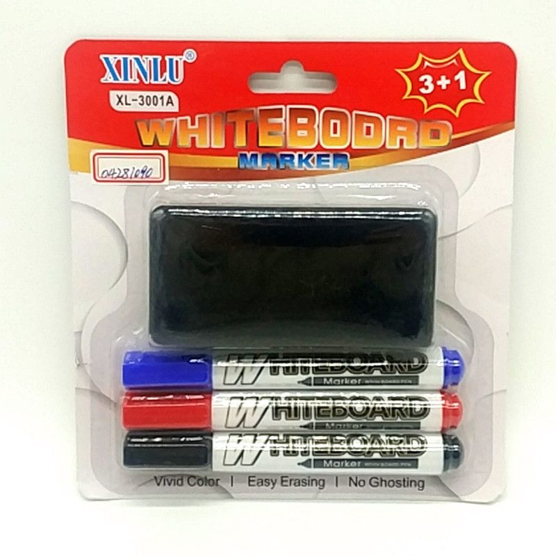 XL-3001A白板笔 可擦记号笔3+1带白板刷白板笔擦