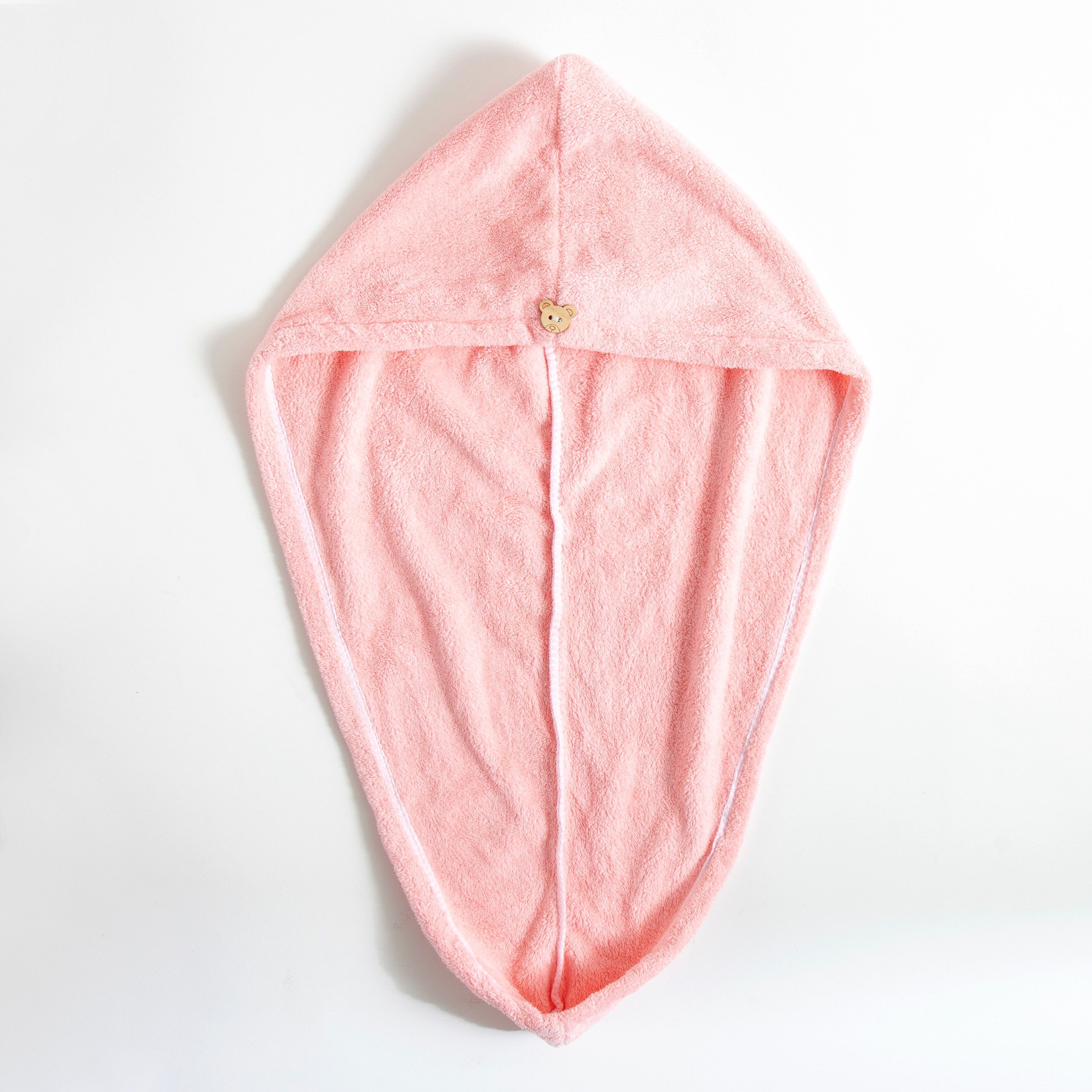 Coral fleece plain bear dry hair hat detail image 5