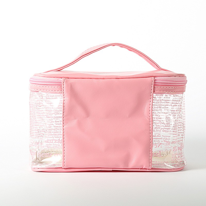 2020新款Ins热销韩版PVC透明化妆包源头厂货创意海报纹防水手提包详情图4