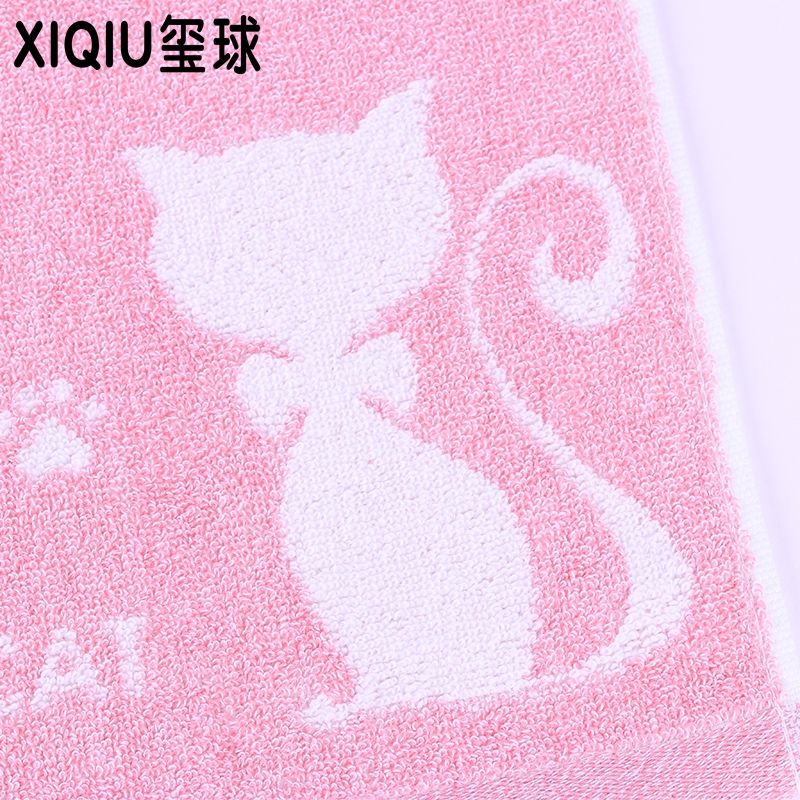 Children's pure cotton 32-strand yarn-dyed face towel, water-absorbing and skin-friendly seal ball towel Specification image