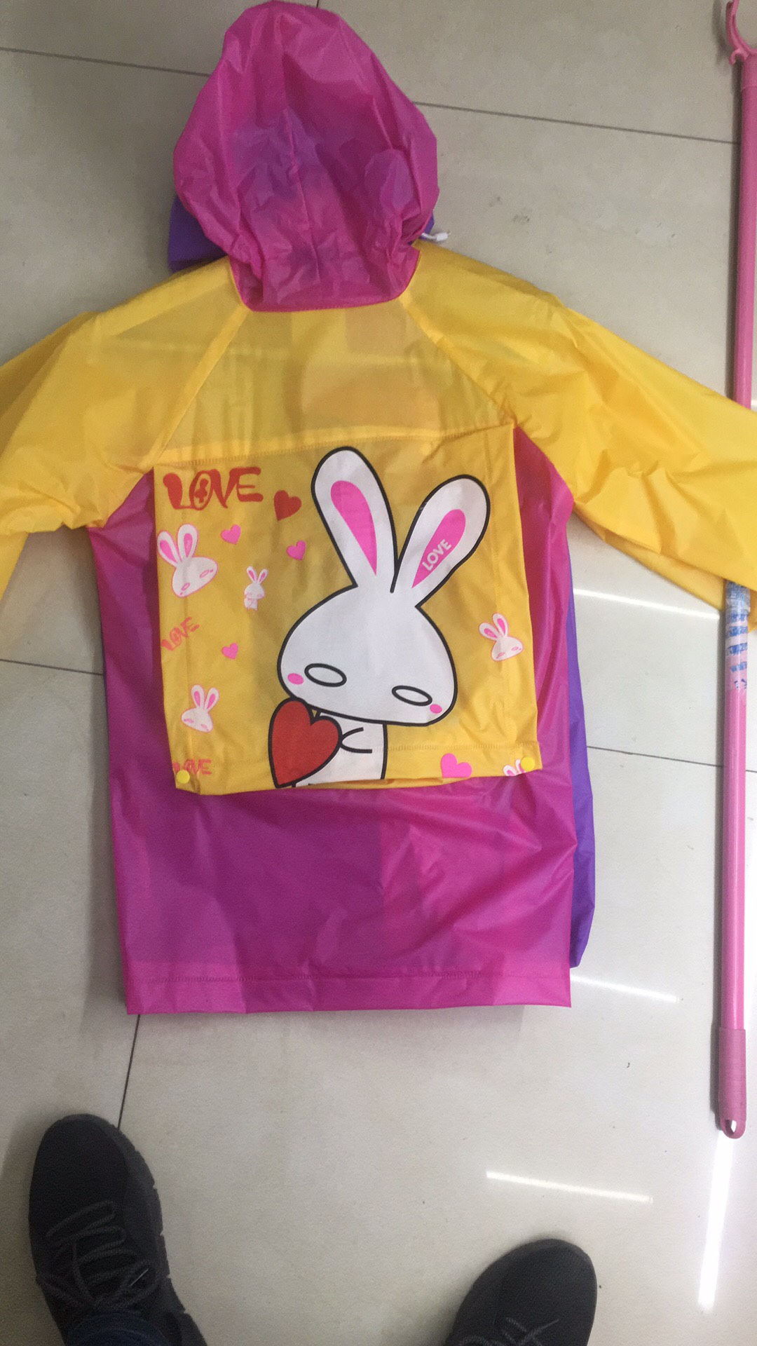 天堂鸟TTN一005儿童带背包雨衣 大号详情2