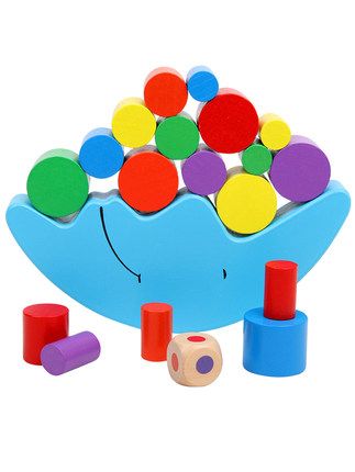 Moon Balance Building Blocks Children's Kindergarten Large Class, Middle Class and Small class toys and teaching AIDS Children's intelligence enhancement early education details Picture