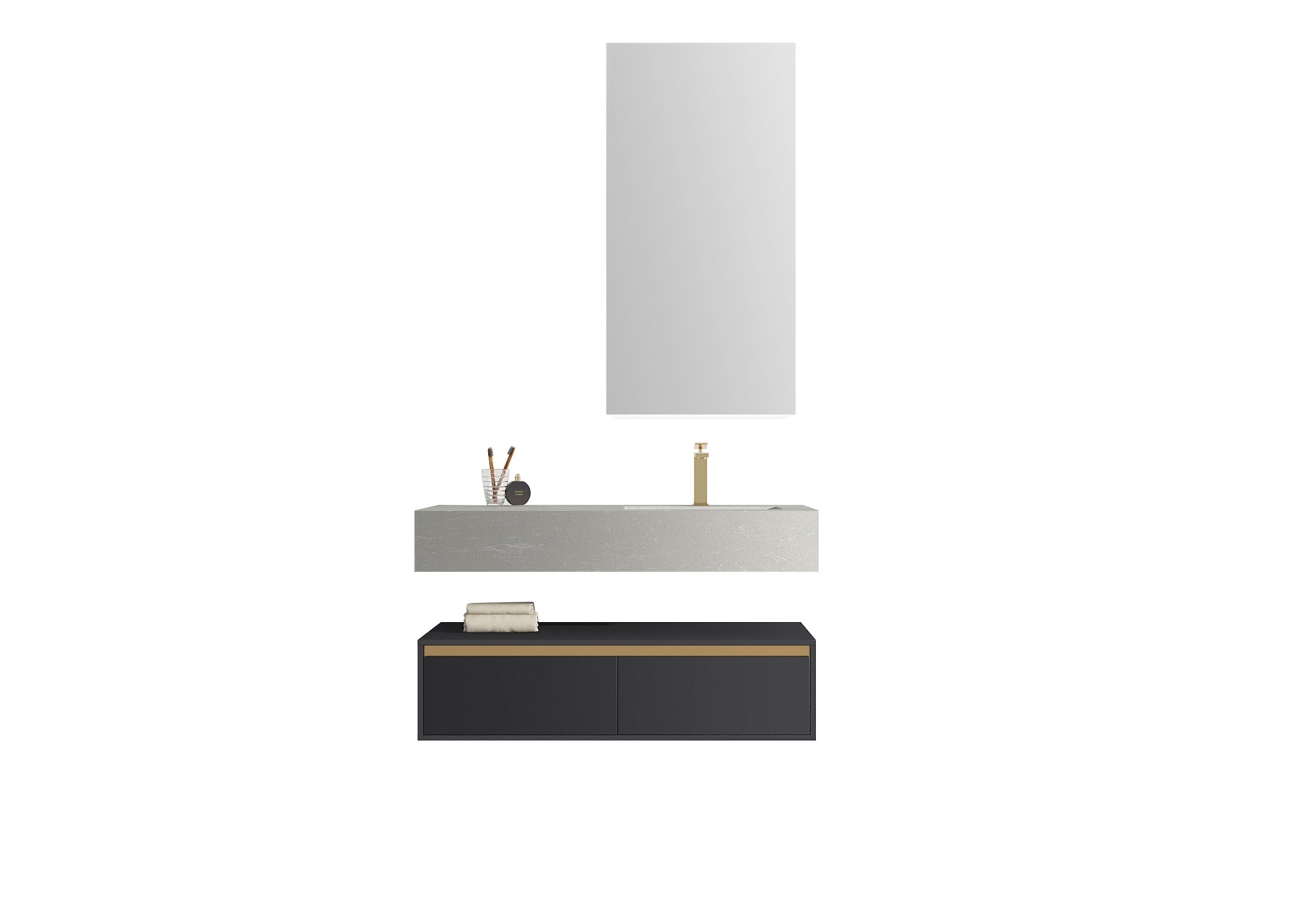 Fanrong Building Materials Bathroom Purifan Nordic Modern Minimalist Weiss bathroom Cabinet