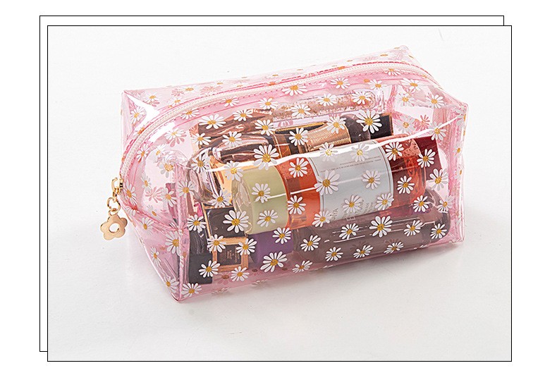 新款PVC小雏菊化妆包防水洗漱包定制女手拿包详情图6