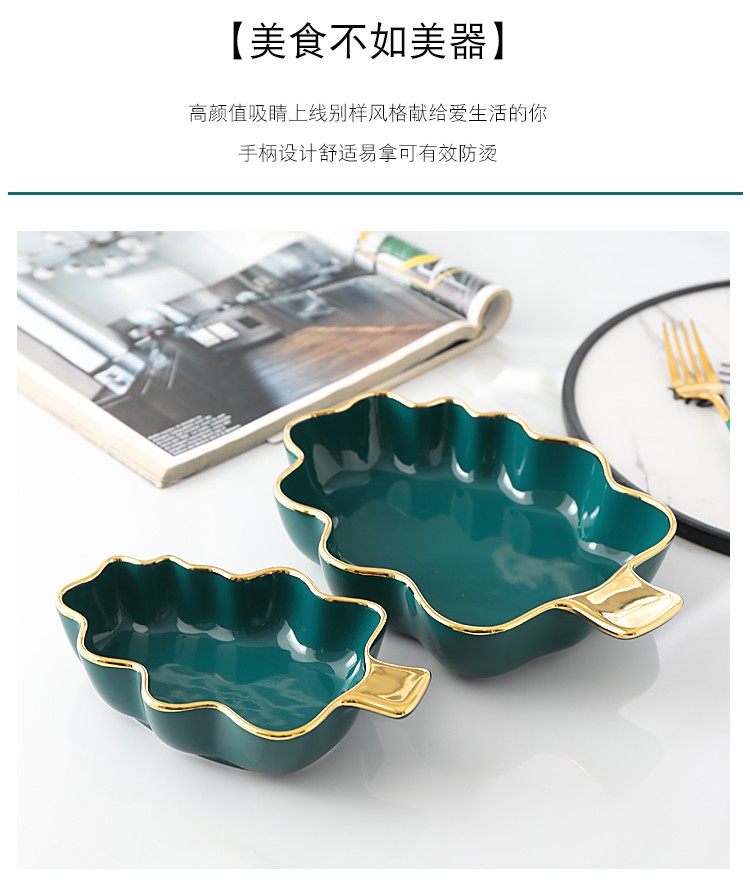 网红陶瓷沙拉盘烤盘圣诞树盘 圣诞节详情图5
