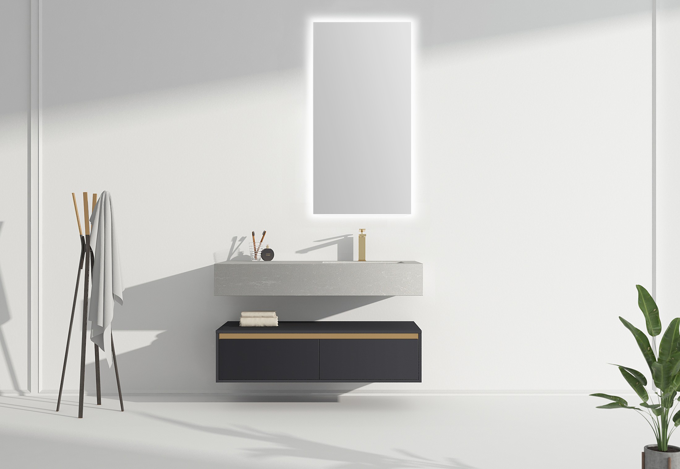 Fanrong Building Materials Bathroom Purifan Nordic Modern Minimalist Weiss bathroom Cabinet detail image 2