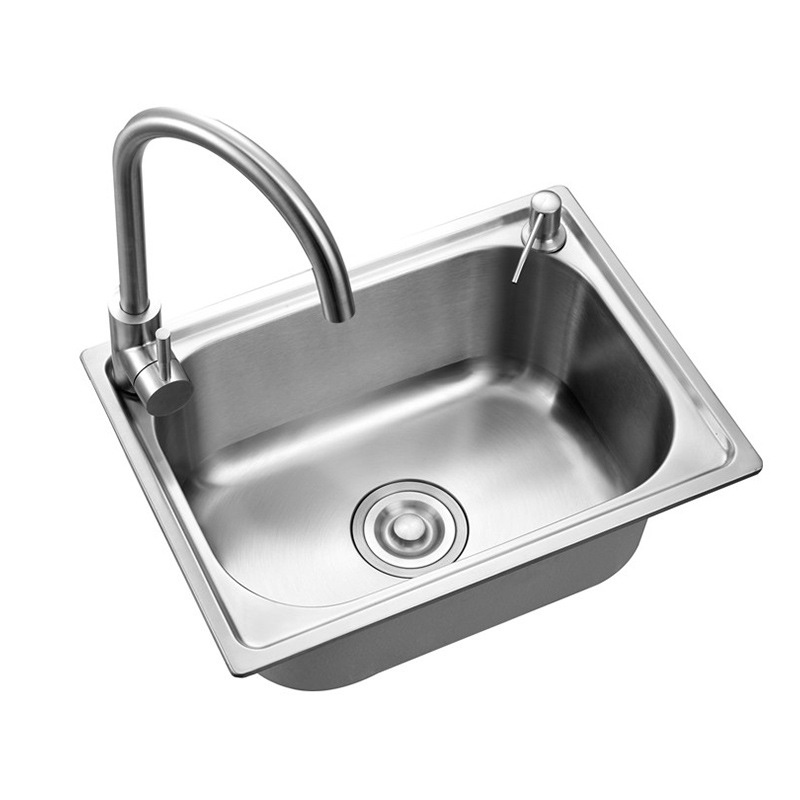 不锈钢水槽工程小单盆 加厚不锈钢洗菜盆洗碗池水池详情图1