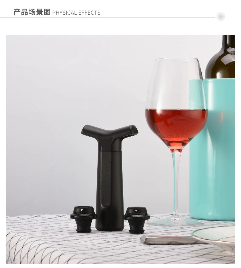Household red wine preservation stopper, one pump and two stoppers, wine set, red wine vacuum stopper, silicone wine bottle stopper detail image 4