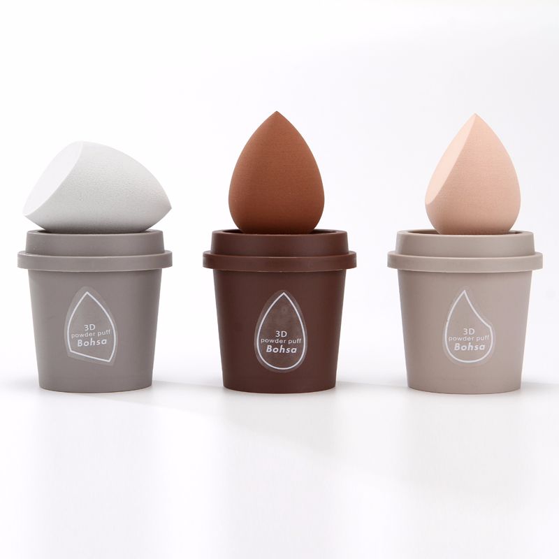 makeup sponge set silicone blender beauty brush egg with travel makeup sponge case thumbnail