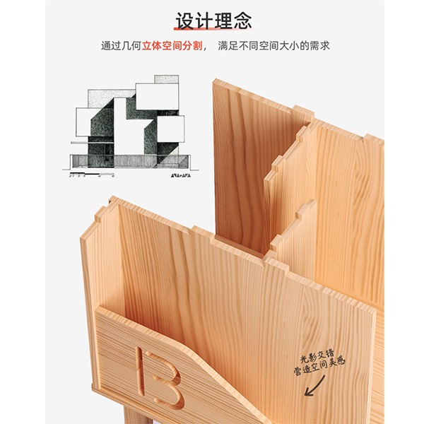 实木旋转书架360度书柜置物架简约落地创意家用小学生儿童绘本架      A778详情图3