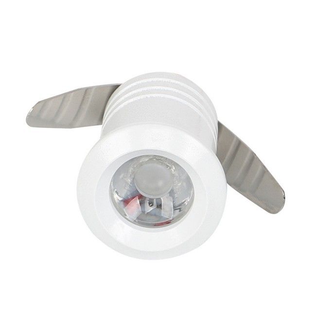 White 1W mini spotlight with a 2-centimeter hole, LED wine cabinet light, jewelry display cabinet light, and built-in bull's eye light