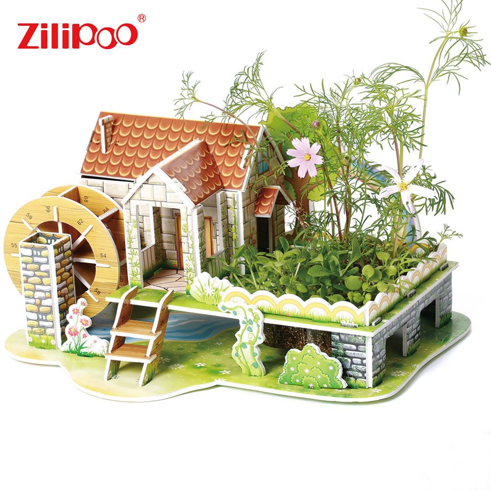 Zilipoo hot selling creative children DIY paper house puzzle 3D educational model thumbnail