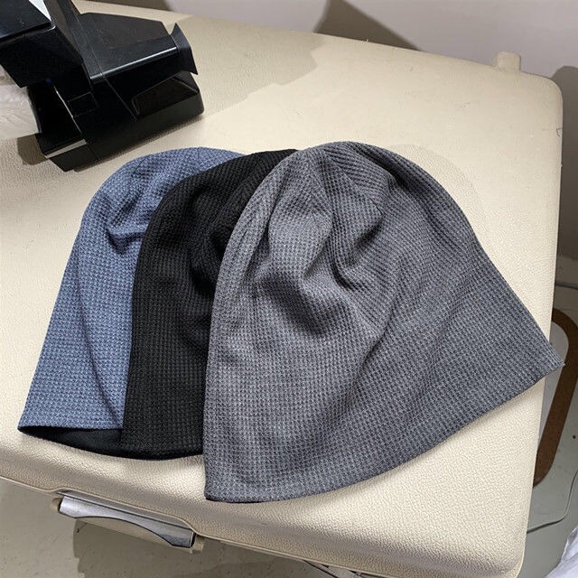 A popular streetwear hat for women, a versatile woolen hat, a thin headpiece, a Korean-style trendy and Japanese-style knitted pile hat for men details Picture