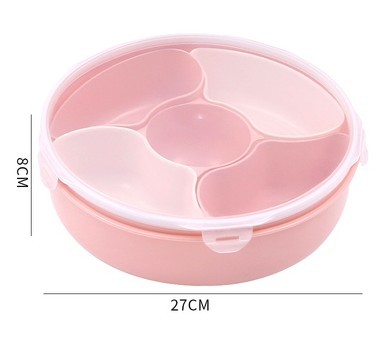 密封圆形果盘（高度8CM）塑料果盘   产品尺寸： 直径27.5×高度6cm详情1