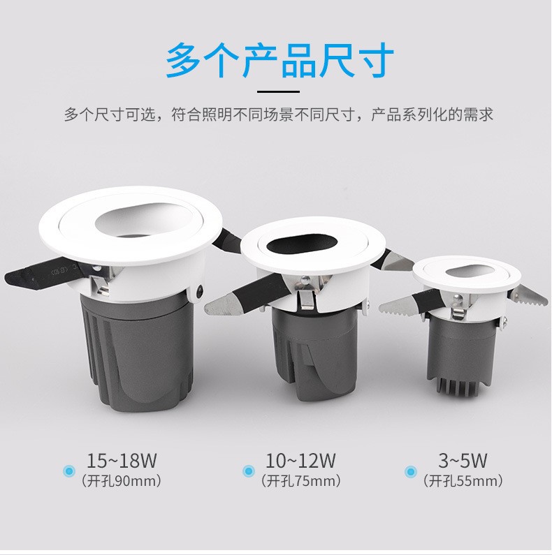 Hotel Wall Wash Spotlights 3Wled Sky Lights Cob Deep Anti-Glare Spotlight Downlights Embedded Spotlights In Guest Rooms full figure