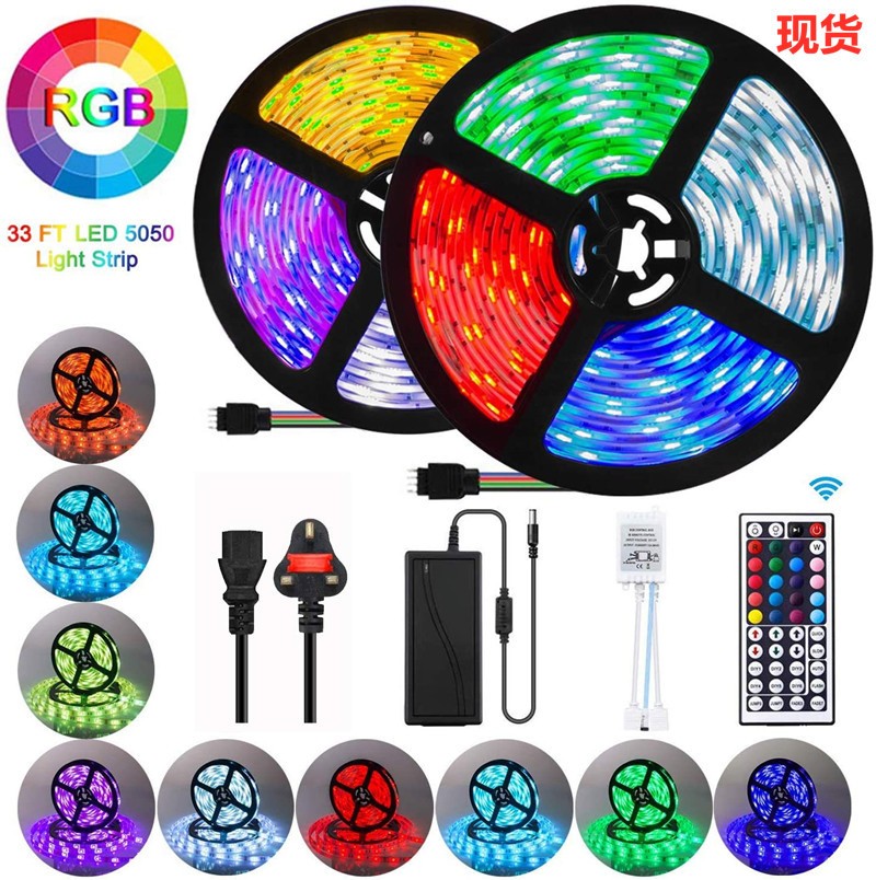 RGB7彩 led灯带跑马灯套装5050灯条12V 44键遥控装饰防水智能灯带详情1