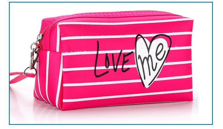1收纳包定制logo条纹爱心王子包源头厂货拉链条纹化妆包详情16