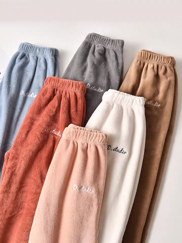 暖暖裤女珊瑚绒外穿加厚宽松家居裤