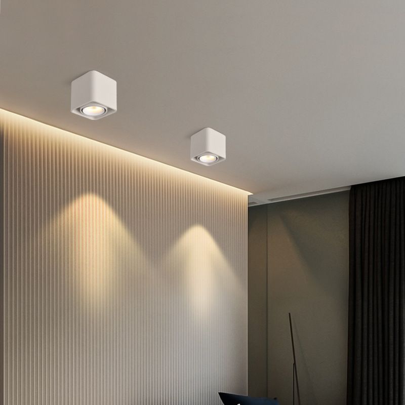 7W Square Led Open Mounted Downlight Double Head Bladder Light Cob Spot Light Ceiling No Main Light Lighting Living Room Single Head Grille Light details Picture