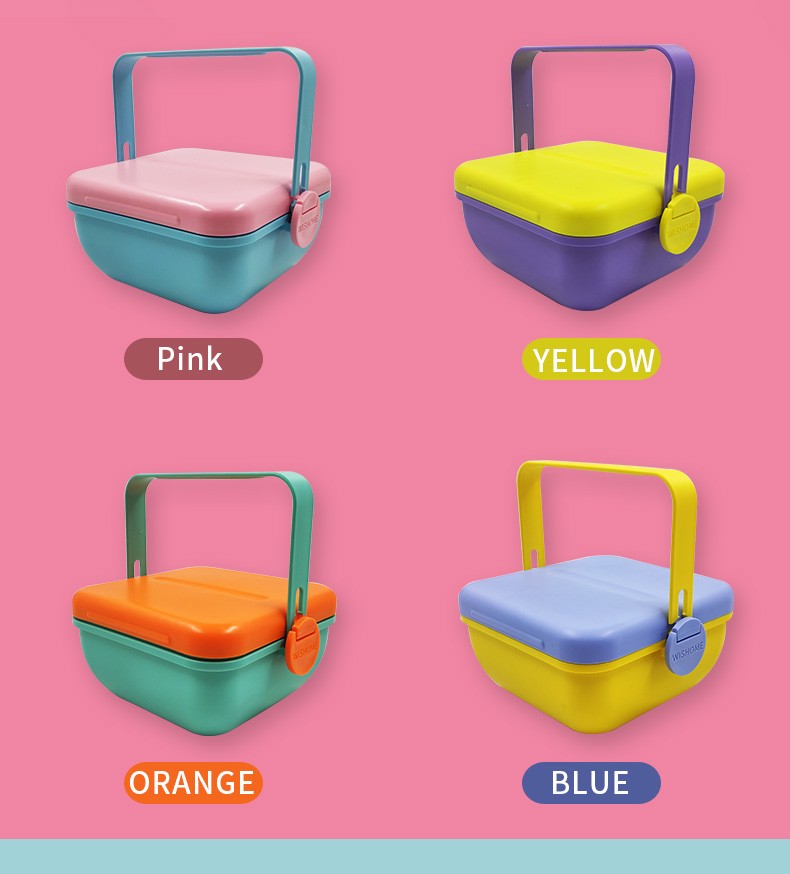 Best-selling portable creative salad bowl, four-compartment food storage box, headphones, lunch box, fashionable plate, hand-held customization detail image 5