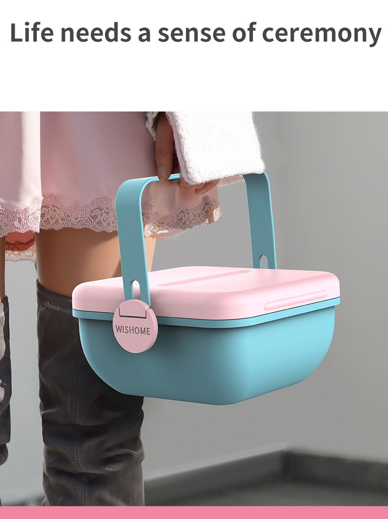 Best-selling portable creative salad bowl, four-compartment food storage box, headphones, lunch box, fashionable plate, hand-held customization detail image 3