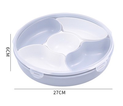 密封圆形果盘（高度8CM）塑料果盘   产品尺寸： 直径27.5×高度6cm详情4