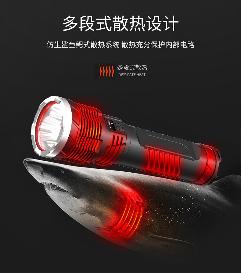 Ultra-bright and powerful flashlight, rechargeable long-range outdoor xenon lamp, high power, ultra-long battery life, 10,000 lumens detail image 14