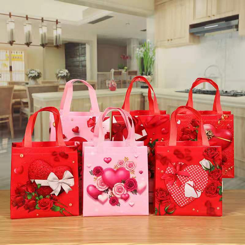 Color open non-woven bag printed folding garment bag mulch tote bag custom logo environment-friendly shopping bag thumbnail