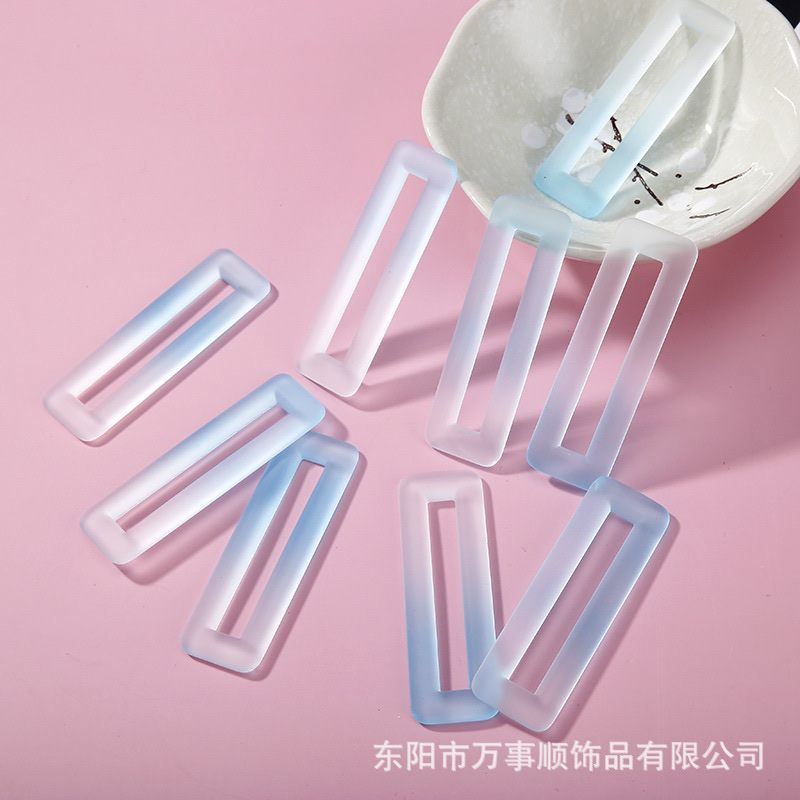 亚克力彩色 手感喷漆双色五彩效果直孔散珠 diy饰品配件批发产品图